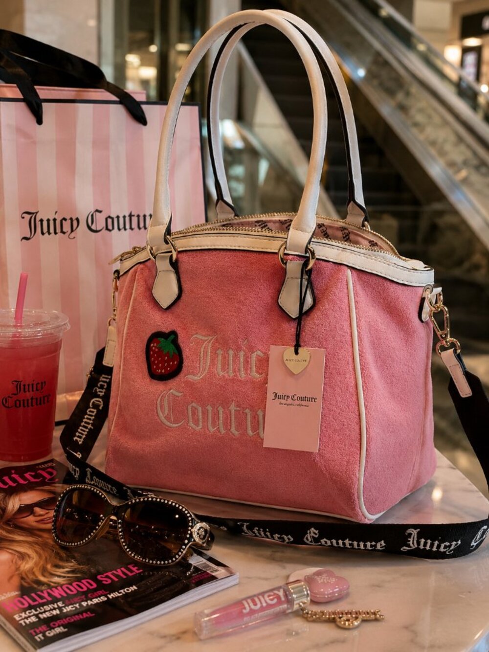 Juicy Couture Y2K Tote Bag Strawberry Patch McBling NWT